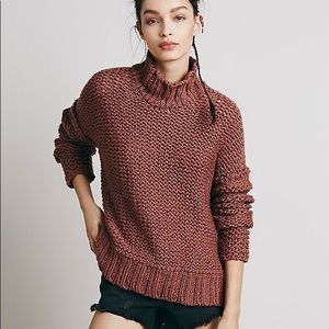 Free People Chunky Cowl Neck Sweater